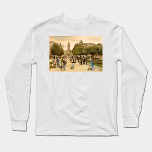 Strolling through the Plaza Mayor of Lugo (Spain), 1934 Long Sleeve T-Shirt